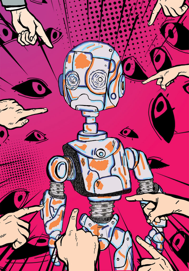 Karanie robotów - plakat