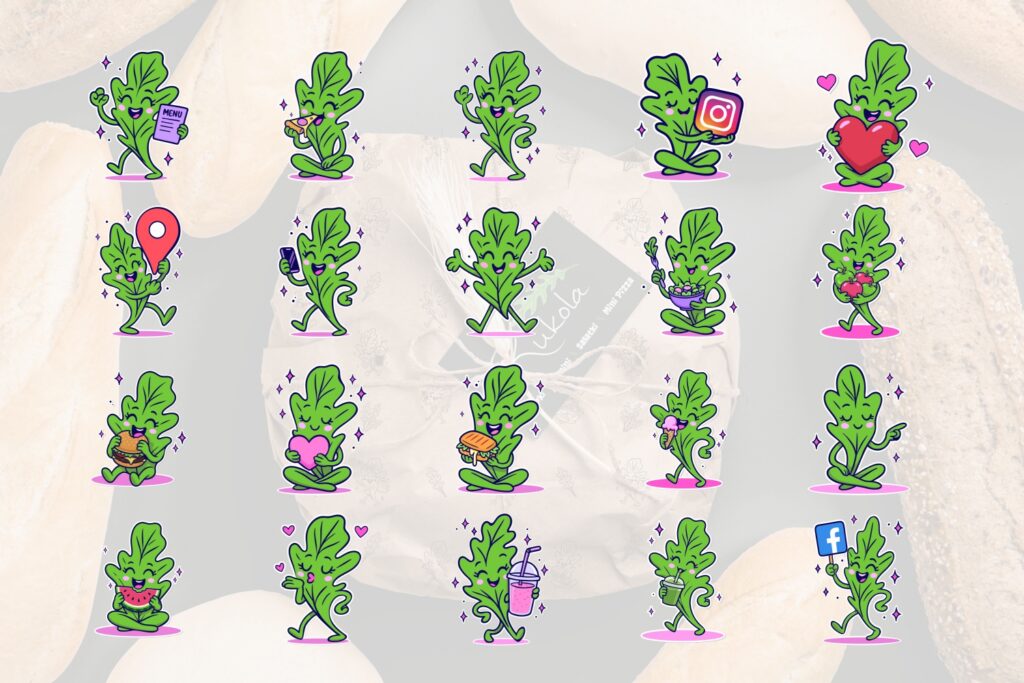 Social Media Mascot Kit - Wesoła Rukola - grafiki
