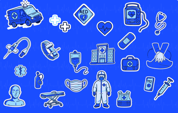 Paramedic Essentials – Zestaw 22 ilustracji medycznych - wektory i png
