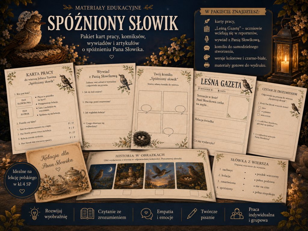 "Spóźniony słowik" - materiały edukacyjne kl.4 SP