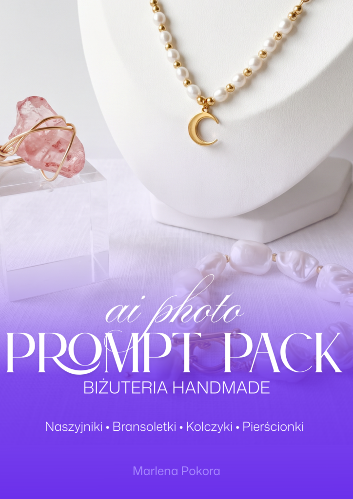 AI Prompty dla Handmade – 150 gotowych promptów do zdjęć biżuterii AI