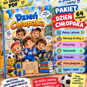 Dzień Chłopaka – pakiet 64 strony | karty pracy, dekoracje, girlanda