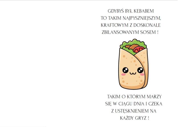 Karta na dzień chłopaka KEBAB