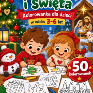 Adwent i Święta 50 kolorowanek A4 do druku. Dla Dzieci 3-6 lat
