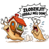 Ślimaki Złodziej Oddaj Mój Dom – zabawna grafika PNG na koszulkę
